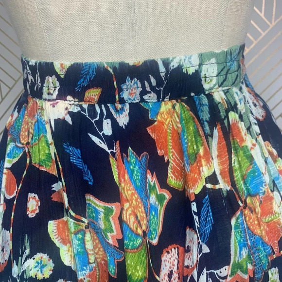 Raga Nocturnal Affair Floral Butterfly Bird Printed‎ Mini Skirt Size US Large - Picture 6 of 11